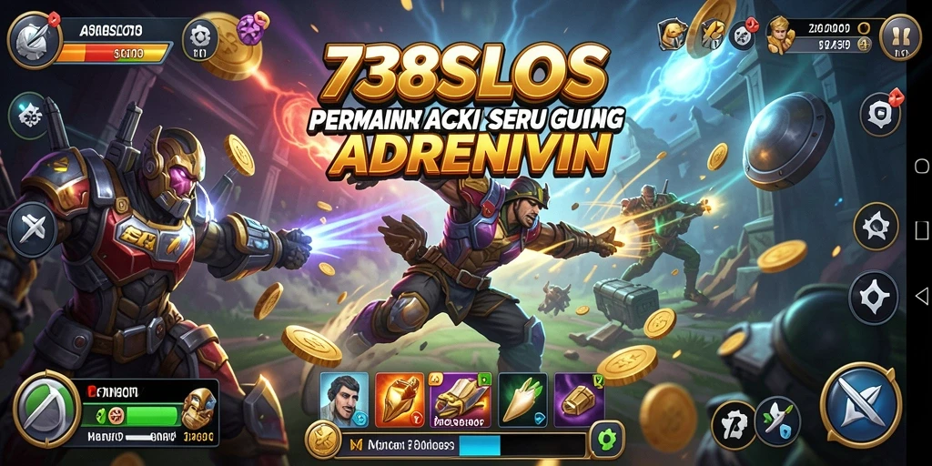 Tampilan seru gameplay 738SLOTS yang penuh aksi.