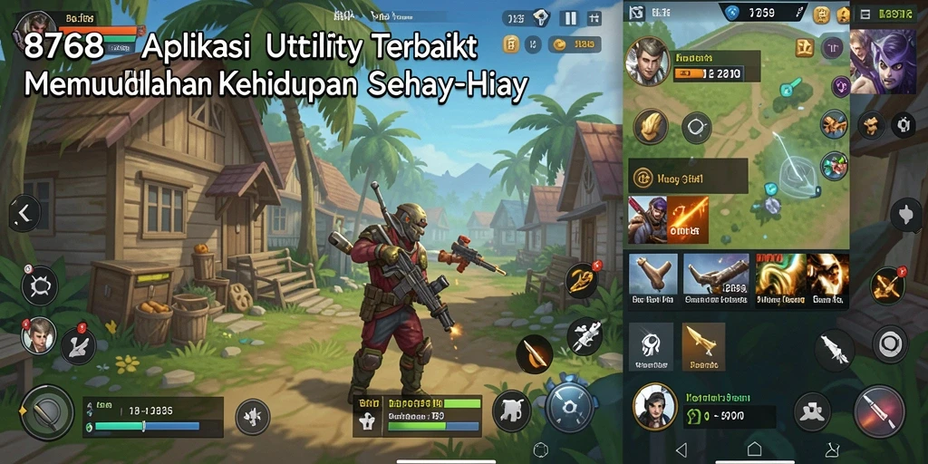 Tampilan utama aplikasi 8768 dengan fitur-fitur Utility yang menarik.