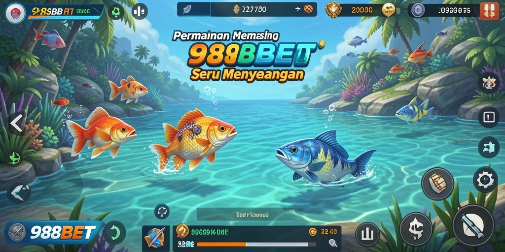 Screenshot gameplay 988BET menampilkan aksi memancing yang seru dan mendebarkan.