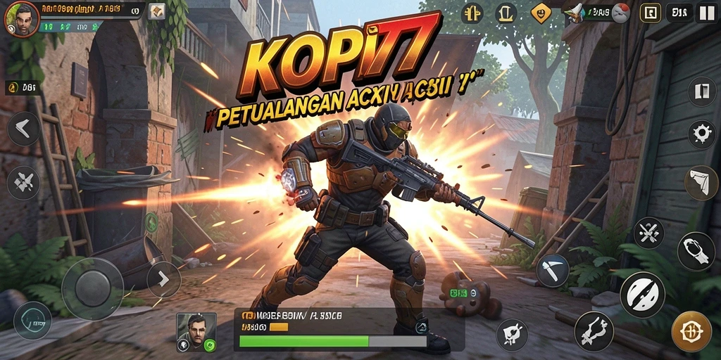 Tangkapan layar gameplay KOPI77 menampilkan aksi seru dan karakter unik.