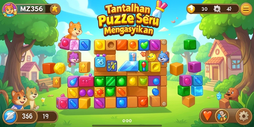 Screenshot gameplay MZ356 menampilkan teka-teki yang seru dan menarik.