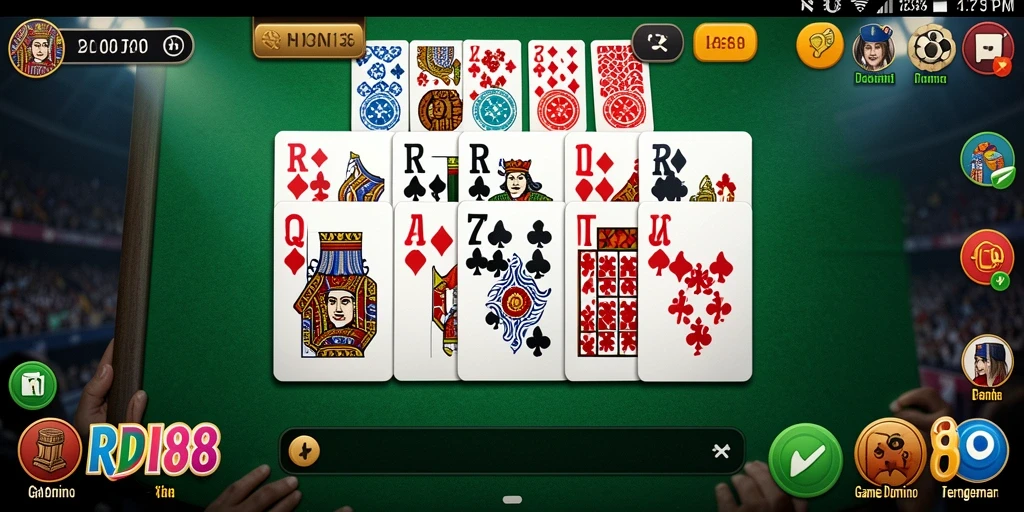 Screenshot gameplay RDI88 yang menampilkan keseruan bermain Domino.
