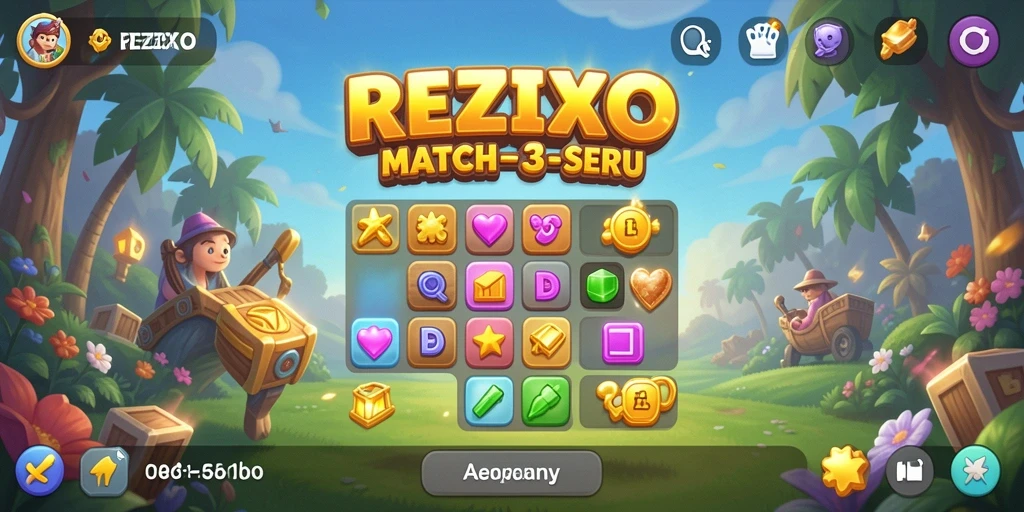 Tampilan gameplay seru REZIXO dengan tantangan Match-3.