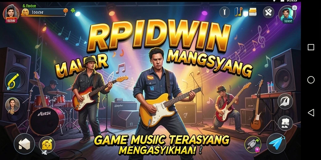 Screenshot RPIDWIN menampilkan pemain menikmati gameplay musik yang seru.