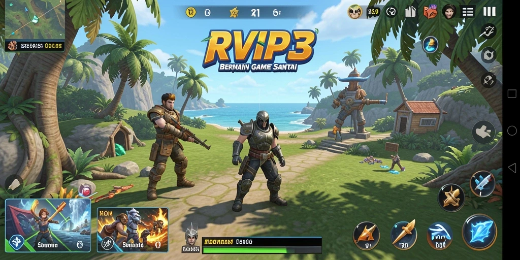 Tampilan gameplay RVIP3 yang menyenangkan dan penuh warna.
