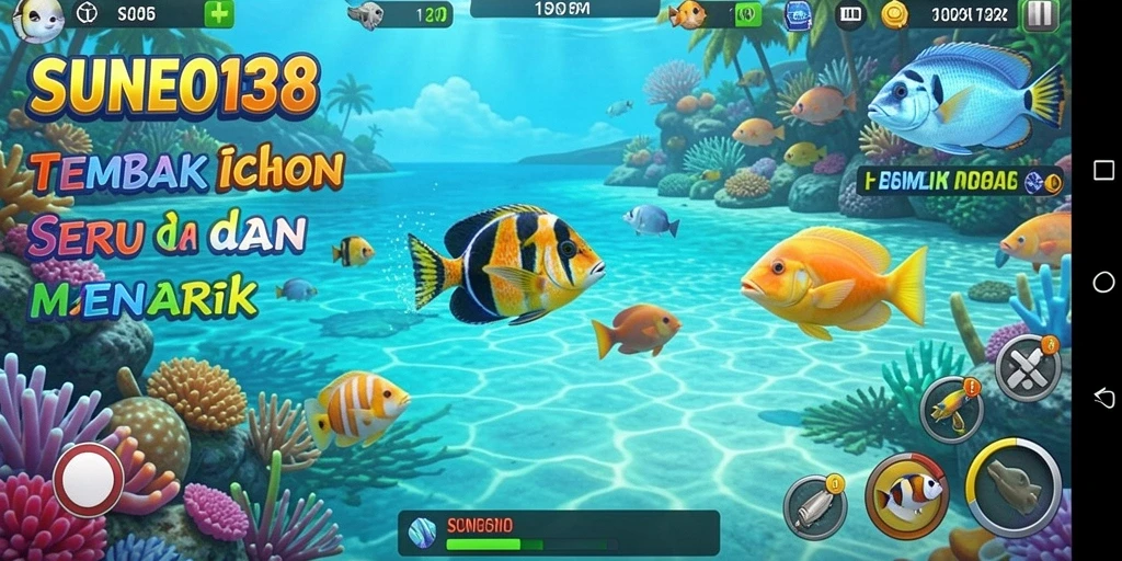 Tangkapan layar gameplay SUNEO138 yang menampilkan aksi menembak ikan.