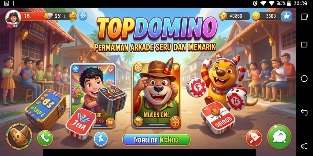 Screenshot permainan TOPDOMINO menampilkan gameplay yang dinamis dan seru.